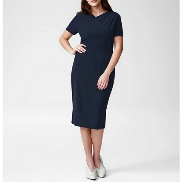 Universal Standard Dresses & Skirts - Universal Standard Mary Faux Wrap Sheath Dress Surplice Navy 2XS 6/8 V-Neck